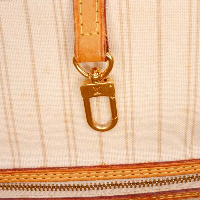 Louis Vuitton Damier Azur Neverfull MM White Canvas Good condition - Box View