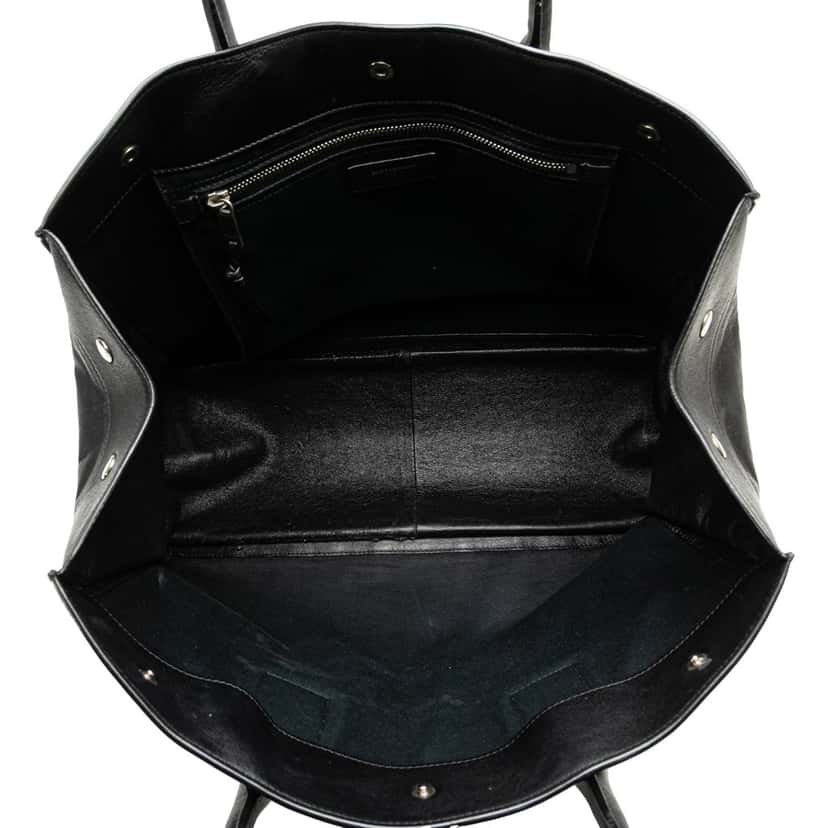 Saint Laurent Small Smooth Calfskin Rive Gauche Tote Black Leather Fair condition - Model View