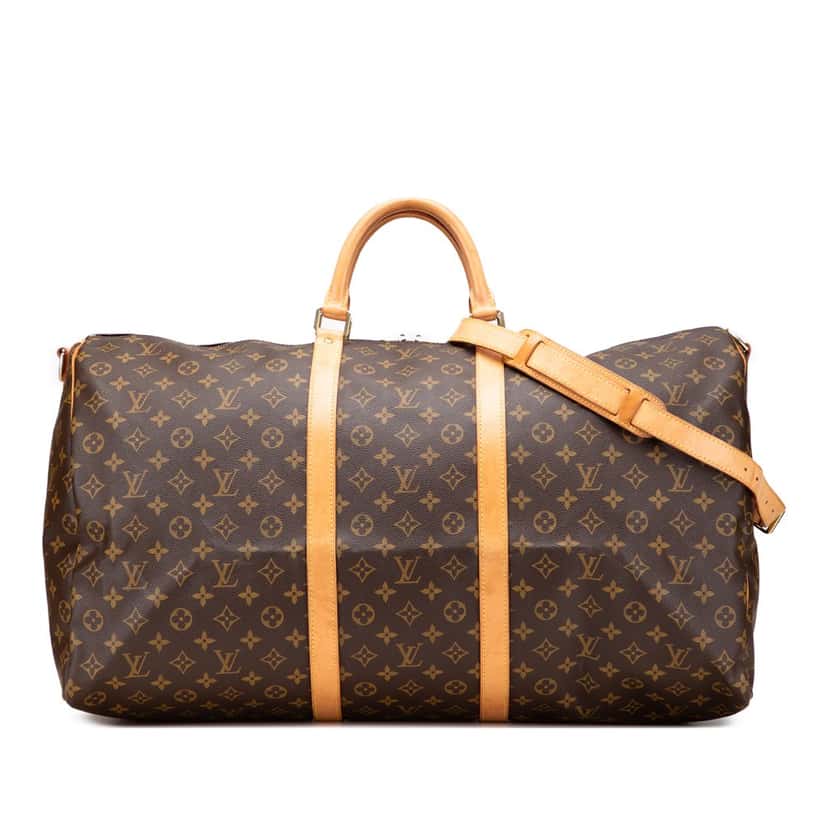 Louis Vuitton Monogram Keepall Bandouliere 60 Brown Canvas Good condition - Front View