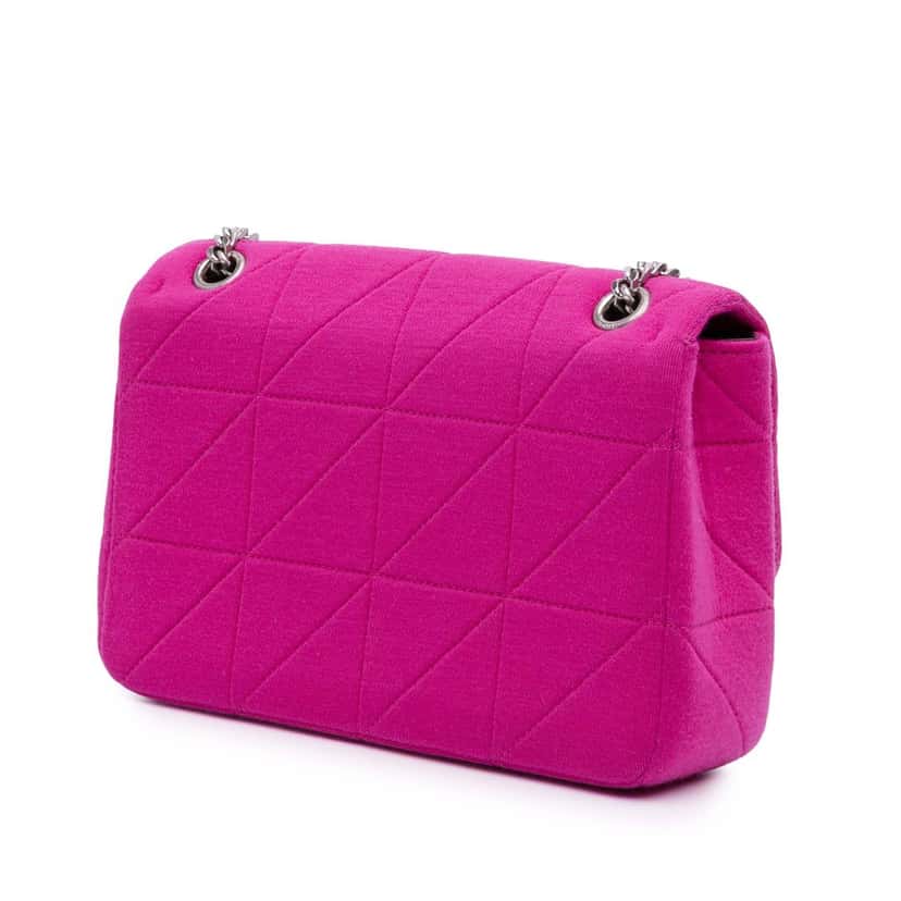 Saint Laurent Medium Jersey Wool Patchwork Jamie Crossbody Pink Wool Good condition - Back View