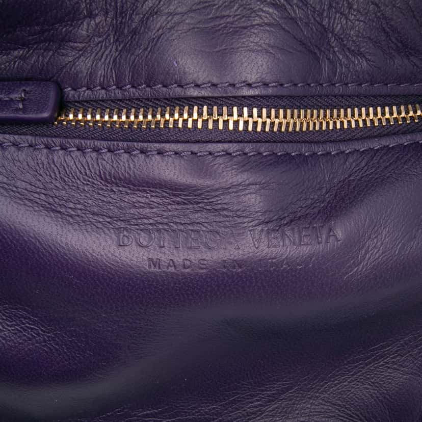 Bottega Veneta Textured Deerskin Intrecciato Padded Cassette Crossbody Purple Leather Good condition - Box View