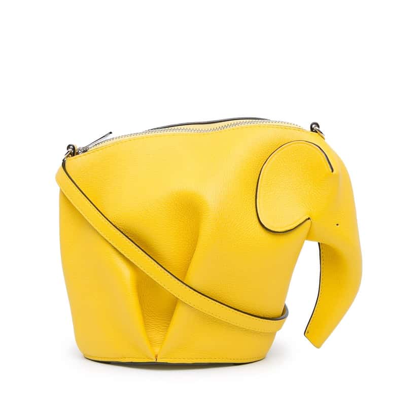 Loewe Mini Calfskin Elephant Crossbody Yellow Leather Good condition - Front View