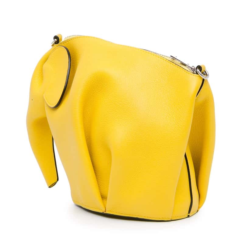 Loewe Mini Calfskin Elephant Crossbody Yellow Leather Good condition - Back View