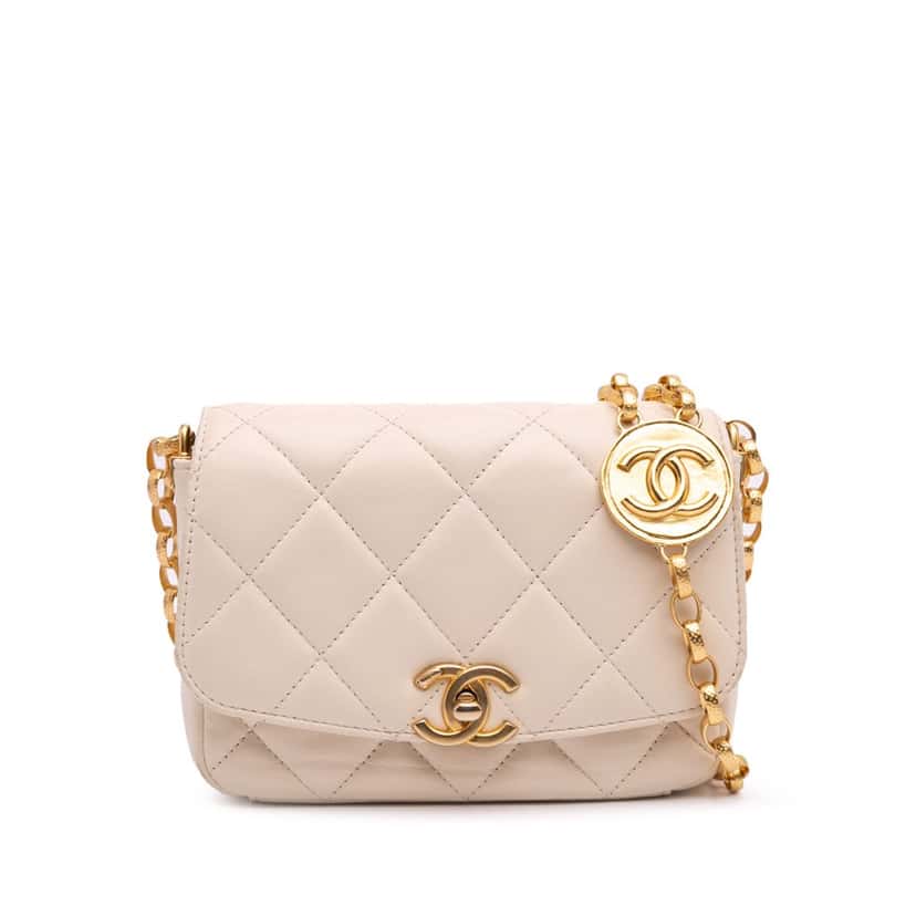 Chanel Small Quilted Lambskin CC Coin Flap Brown Leather Good condition - Front View