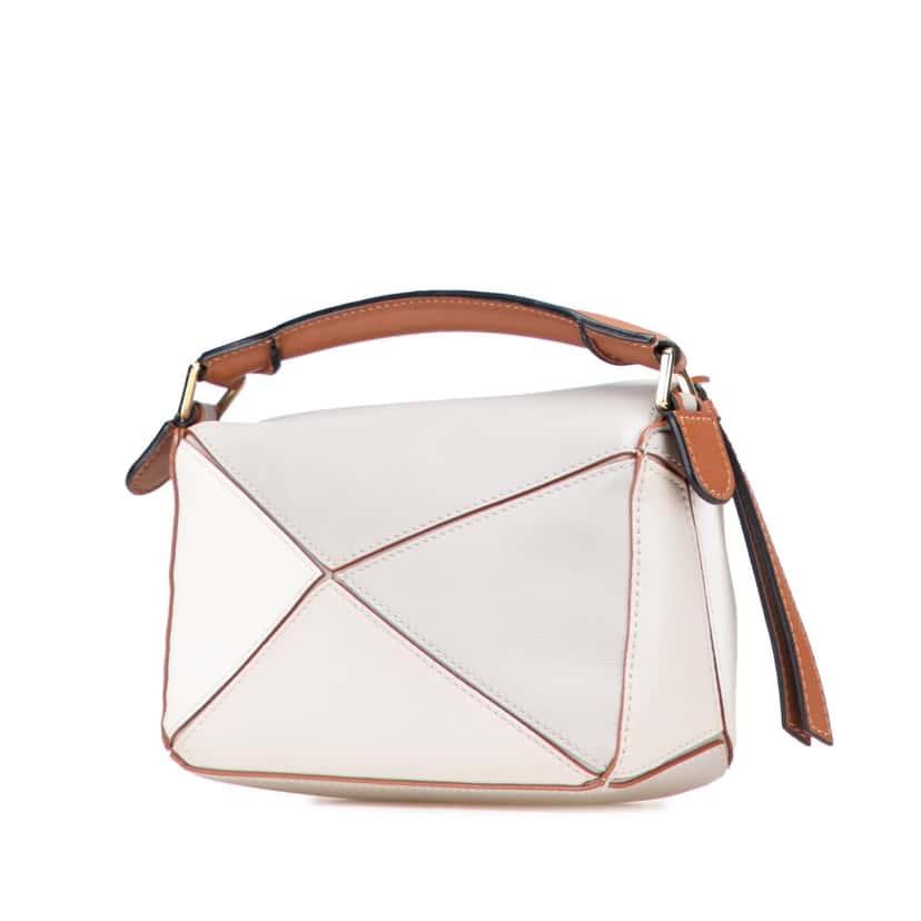 Loewe Mini Tricolor Calfskin Puzzle Satchel Grey Leather Good condition - Back View