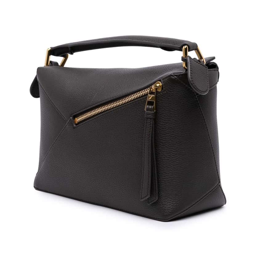 Loewe Small Calfskin Puzzle Edge Satchel Grey Leather Good condition - Back View