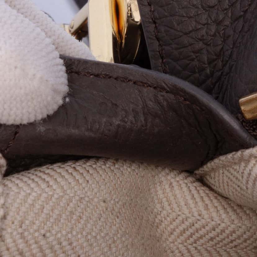 Loewe Small Calfskin Puzzle Edge Satchel Grey Leather Good condition - Box View