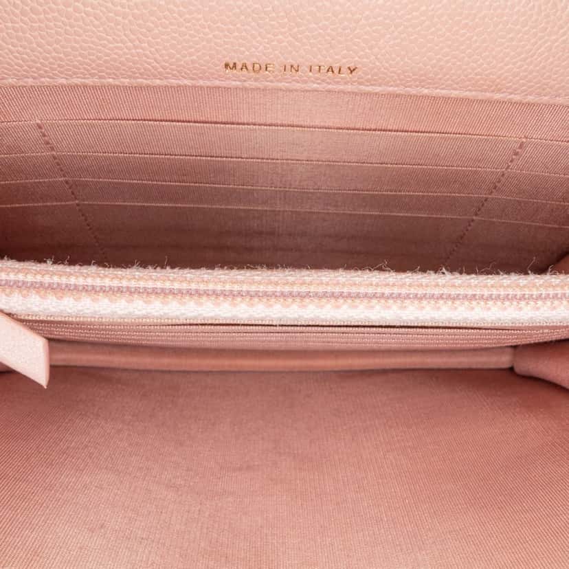 Chanel Quilted Caviar Square Boy Wallet On Chain Pink Leather Good condition - Model View