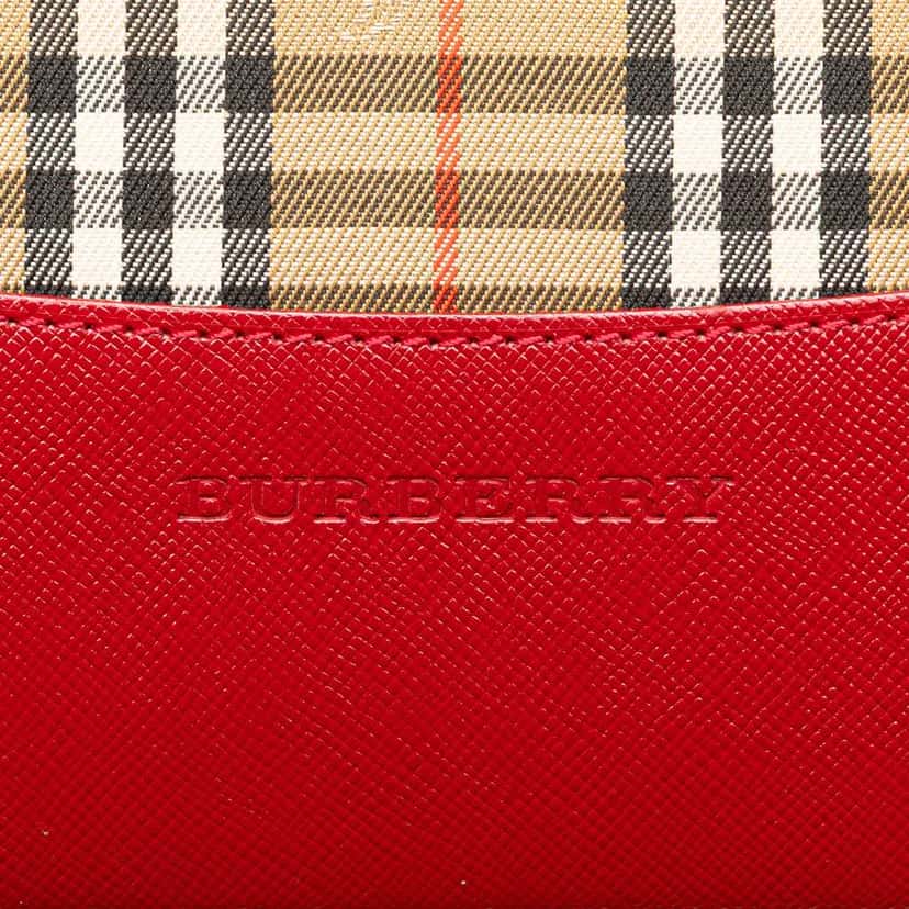 Burberry Haymarket Check Canvas Shoulder Bag Brown Canvas Good condition - Box View