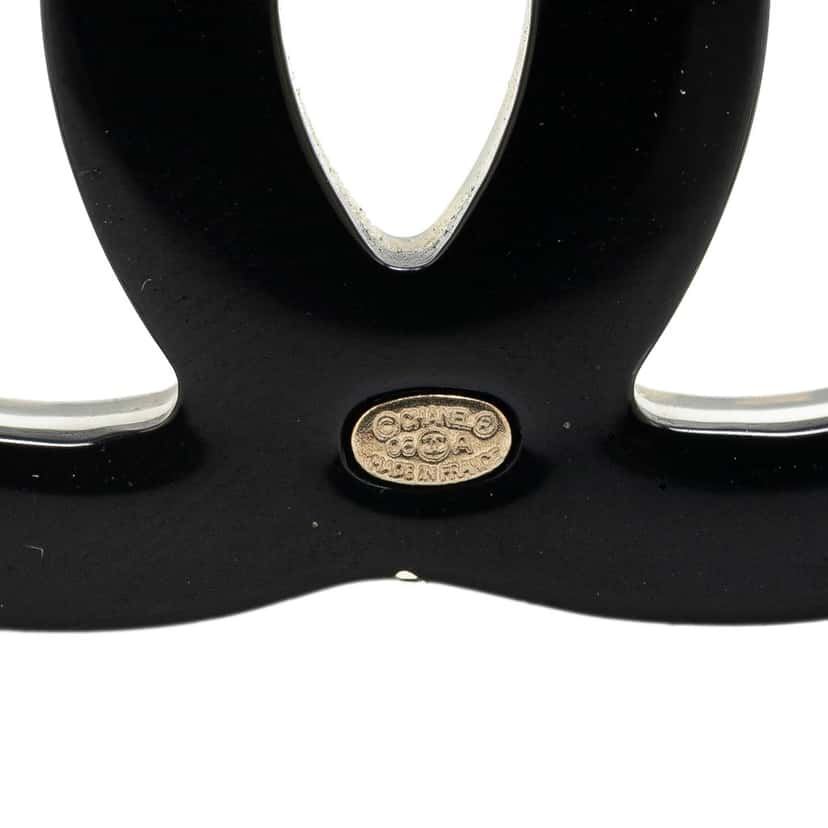 Chanel CC Resin Faux Pearl Charms Brooch Black Good condition - Inside View