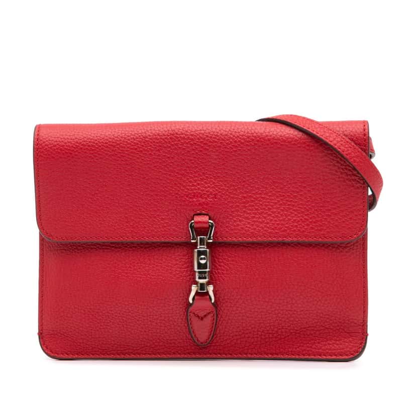 Gucci Leather Soft Jackie Convertible Crossbody Red Leather Good condition - Front View