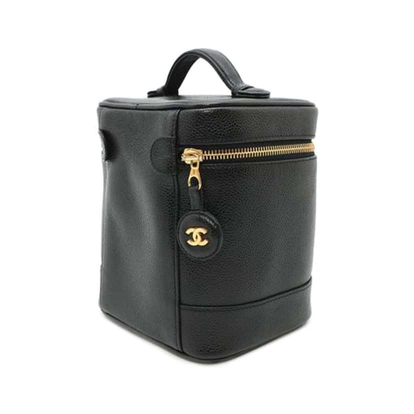Chanel CC Caviar Vanity Bag Black Leather Good condition - Back View