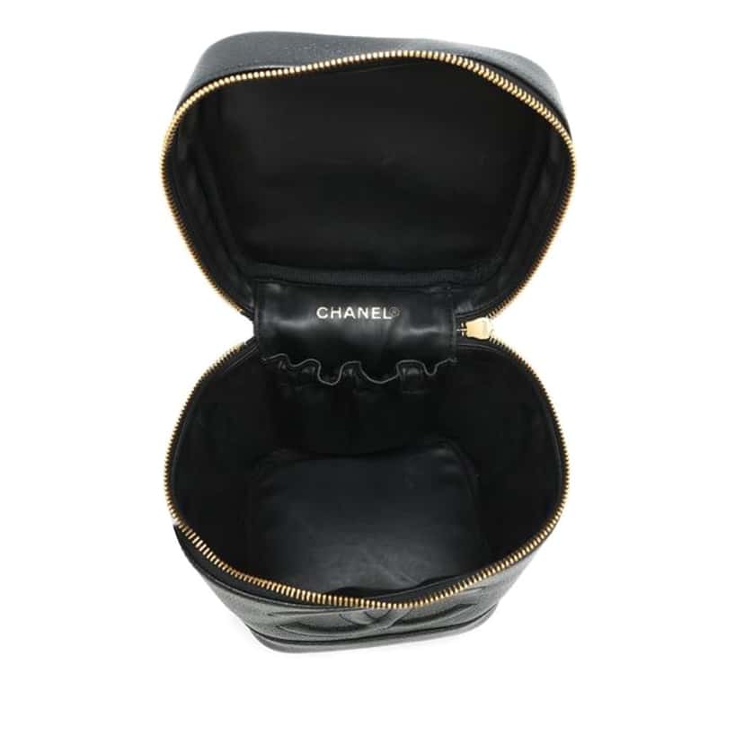 Chanel CC Caviar Vanity Bag Black Leather Good condition - Model View