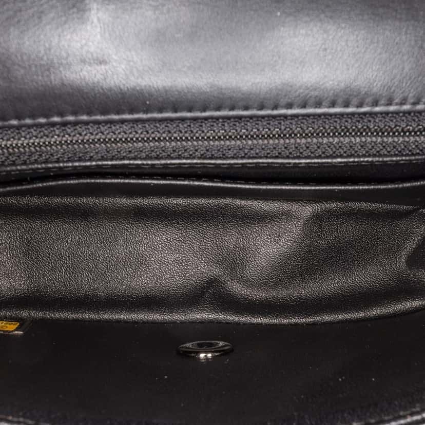 Chanel Mini Rectangular Classic Patent Single Flap Black Leather Good condition - Model View