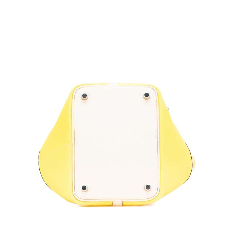 Hermès Toile Goeland and Swift Cargo Picotin Lock 18 Yellow Canvas Good condition - Inside View