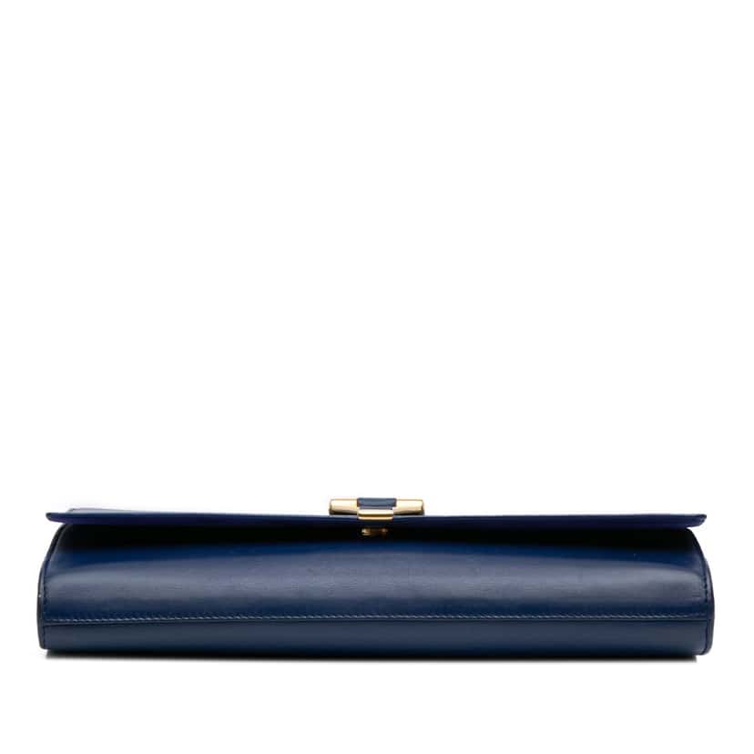 Saint Laurent Calfskin Classic Y Ligne Clutch Blue Leather Good condition - Inside View