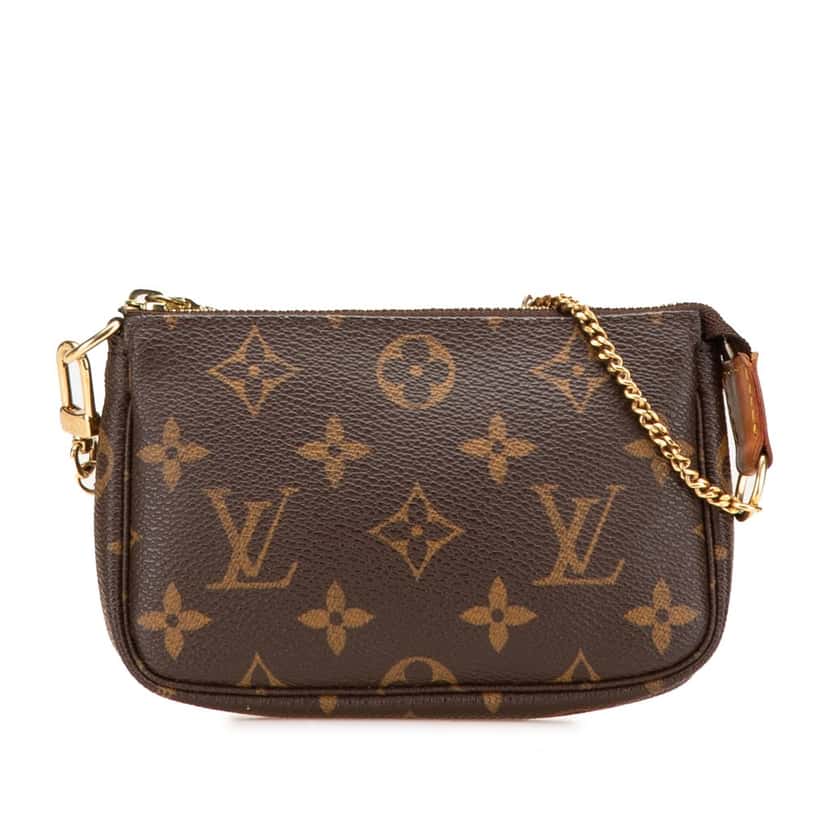 Louis Vuitton Monogram Mini Pochette Accessoires Brown Canvas Good condition - Front View