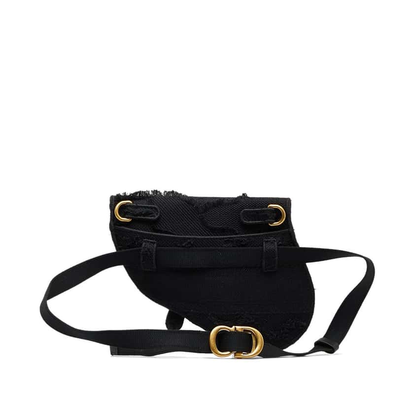 Dior Embroidered Canvas Camouflage Saddle Belt Bag Black Canvas Very good condition - Inside View