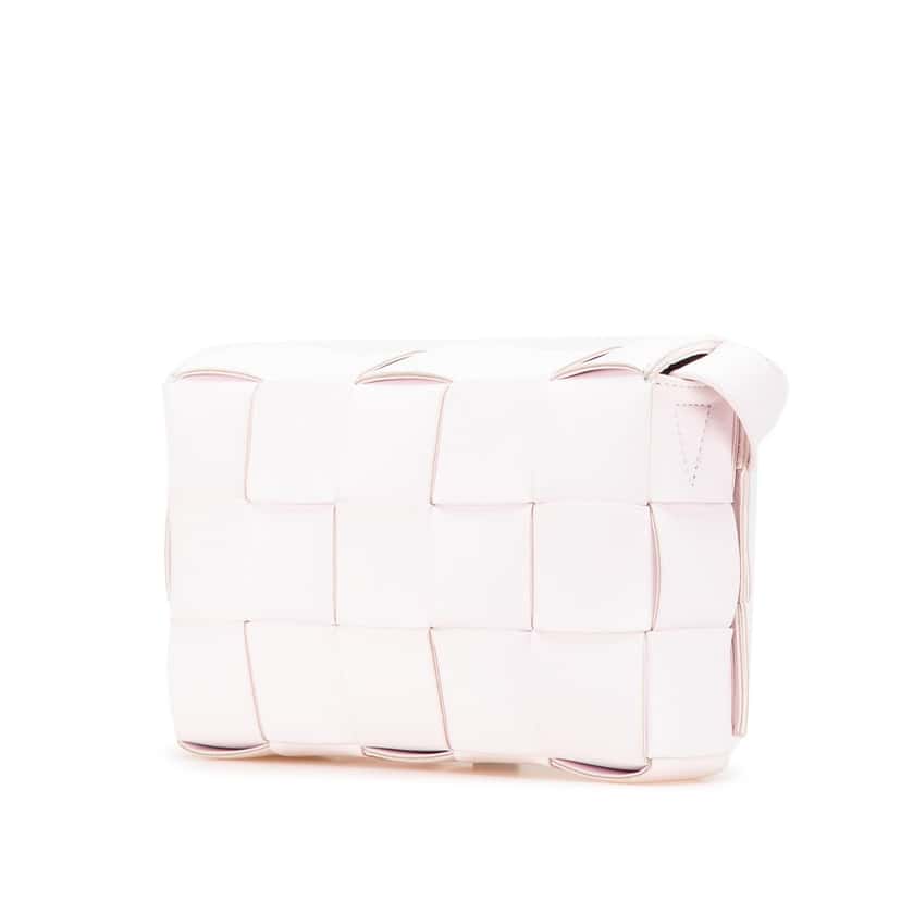Bottega Veneta Nappa Intrecciato Cassette Crossbody Pink Leather Very good condition - Back View