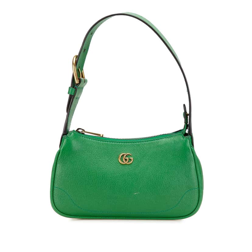 Gucci Mini Leather Aphrodite Shoulder Bag Green Leather Very good condition - Front View