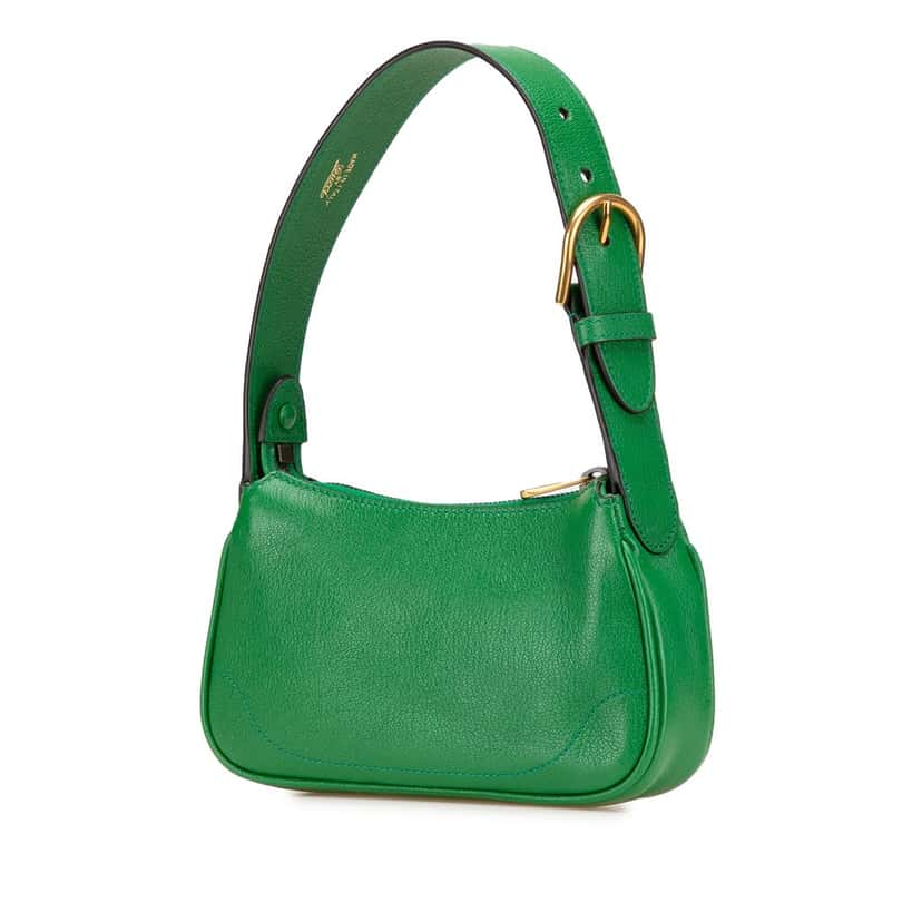Gucci Mini Leather Aphrodite Shoulder Bag Green Leather Very good condition - Back View