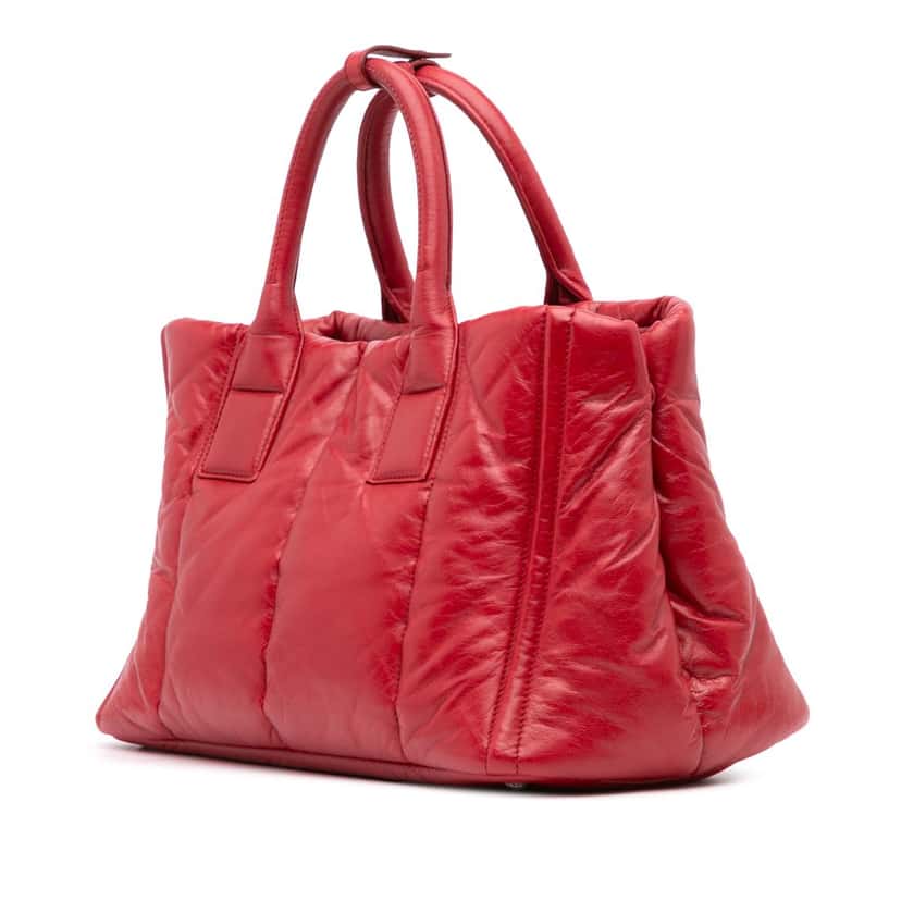 Prada Nappa Bomber Satchel Red Leather Very good condition - Back View