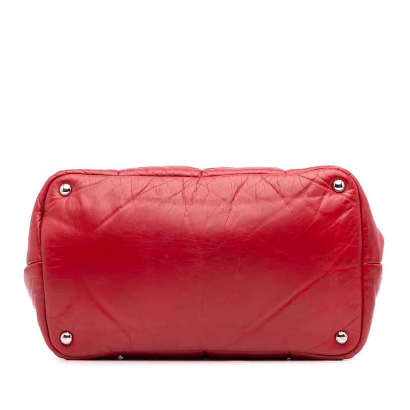 Prada Nappa Bomber Satchel Red Leather Very good condition - Inside View