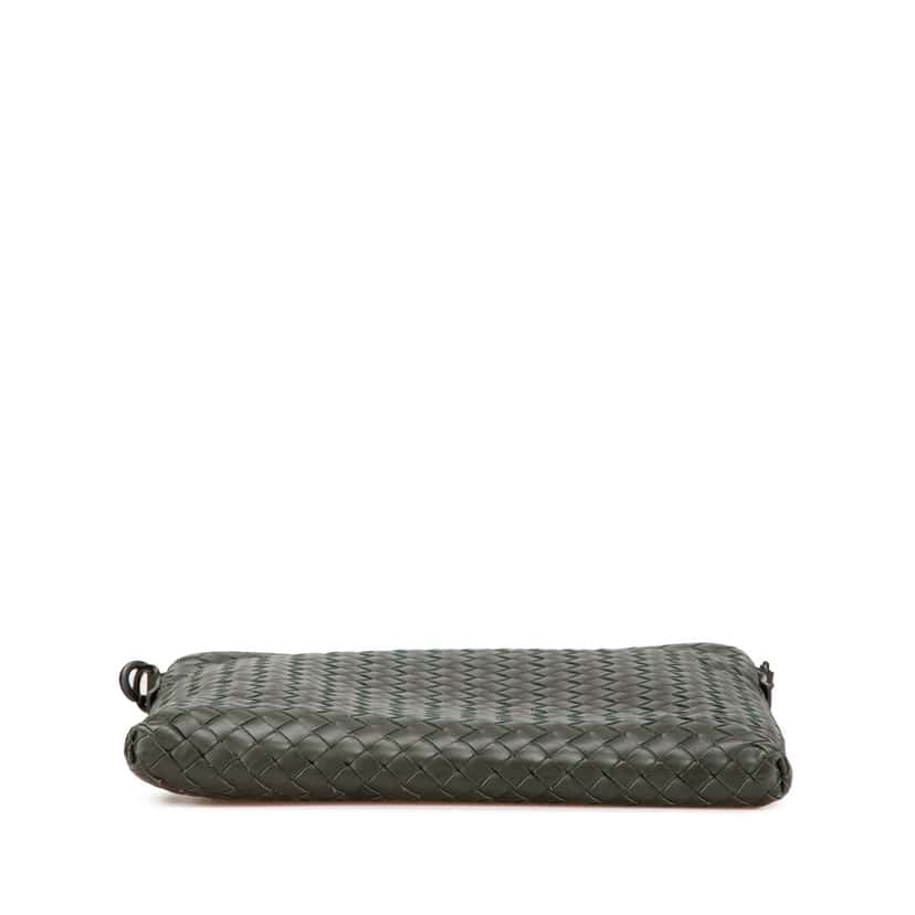 Bottega Veneta Leather Intrecciato Crossbody Green Leather Good condition - Inside View