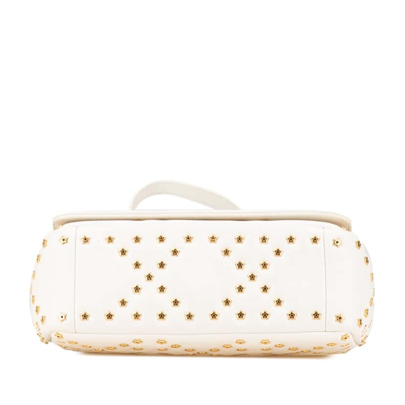 Dior Mini Calfskin Macrocannage Lucky Star Caro Bag White Leather Good condition - Inside View