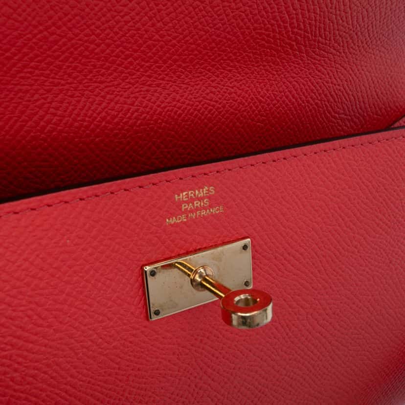 Hermès Epsom Kelly Longue Wallet Pink Leather Good condition - Box View