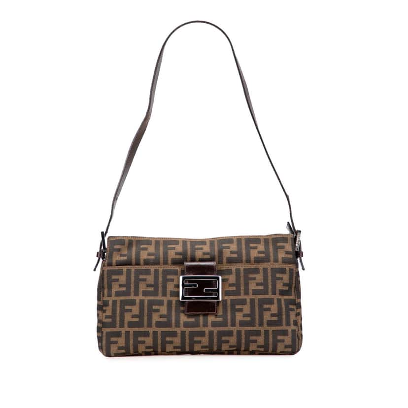 Fendi Zucca Canvas Shoulder Bag Brown Canvas Good condition - Front View