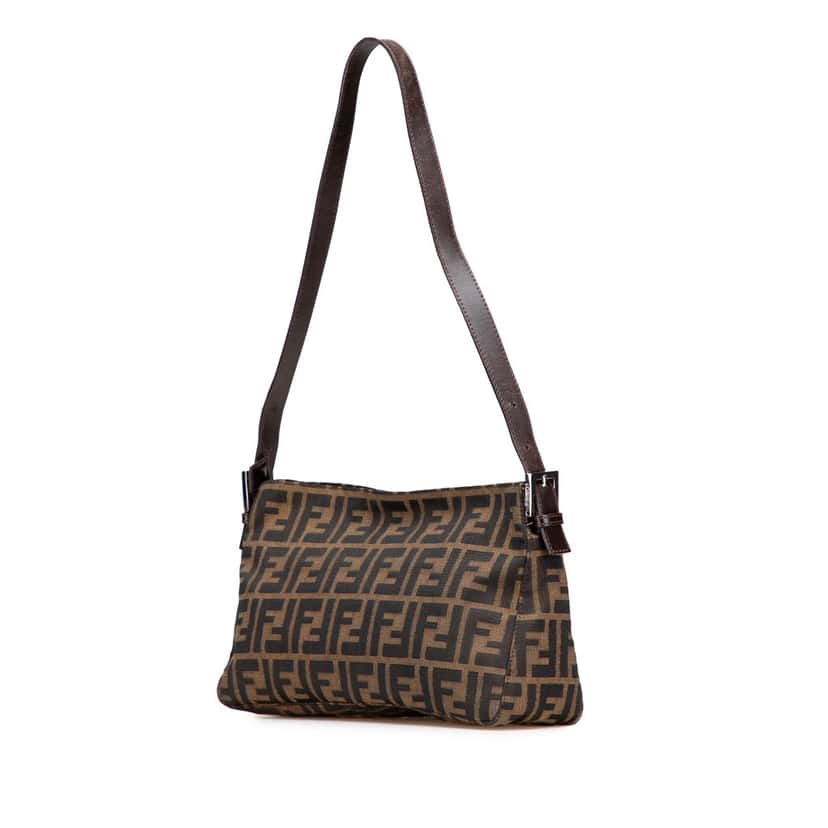 Fendi Zucca Canvas Shoulder Bag Brown Canvas Good condition - Back View