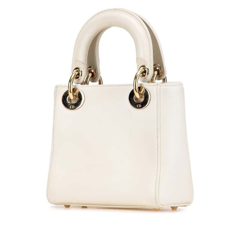 Dior Niki De Saint Phalle Mini Calfskin Dioramour Lady Dior White Leather Good condition - Back View