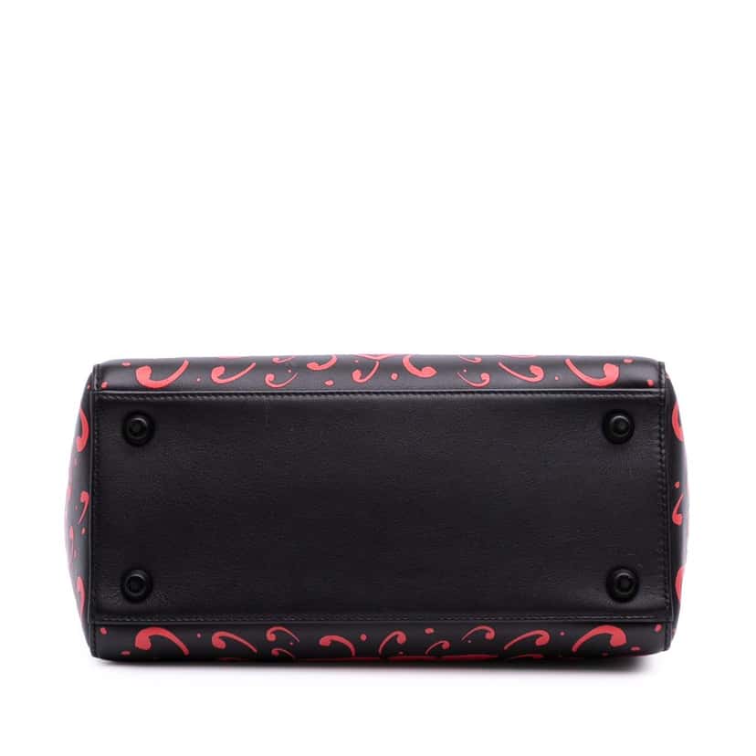 Dior Small Smooth Calfskin Painted Heart Clover Lady Dior Black Leather Good condition - Inside View