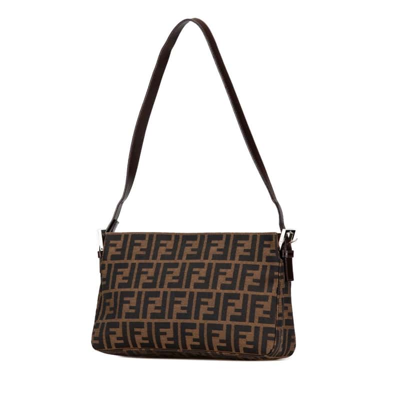 Fendi Zucca Canvas Shoulder Bag Brown Canvas Good condition - Back View