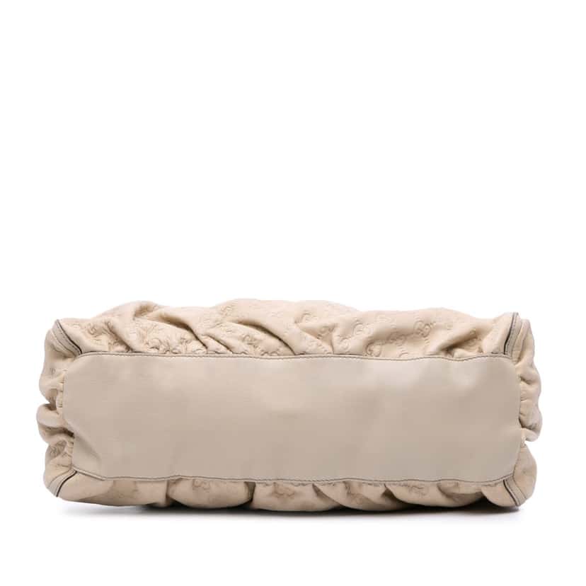 Gucci Guccissima Abbey D Ring Shoulder Bag White Leather Good condition - Inside View