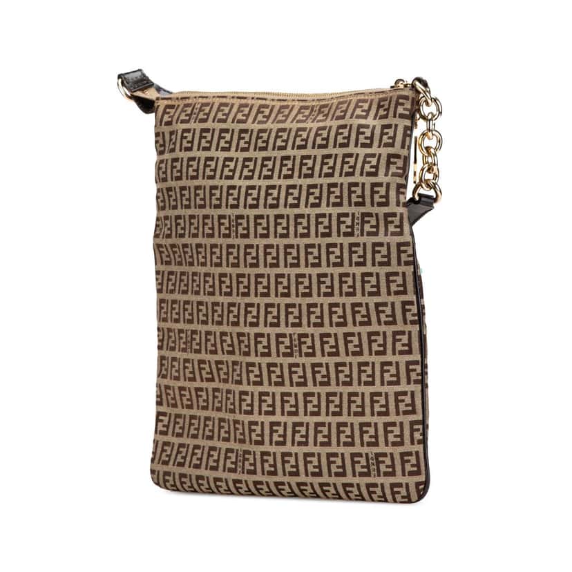 Fendi Zucchino Canvas Crossbody Brown Canvas Very good condition - Back View