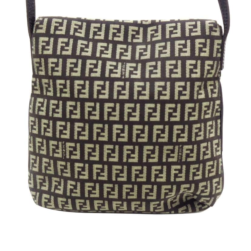 Fendi Zucchino Crossbody Brown Canvas Good condition - Inside View