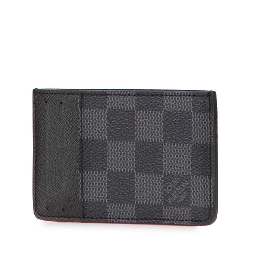 Louis Vuitton Damier Graphite Card Holder Black Canvas Good condition - Back View