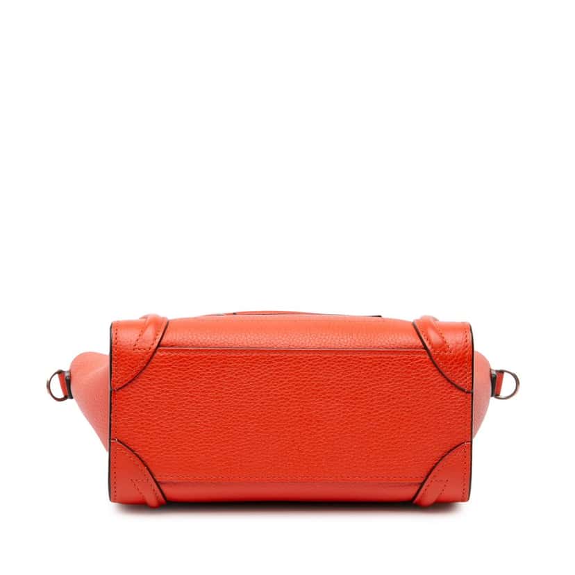 Celine Nano Leather Luggage Tote Orange Leather Good condition - Inside View