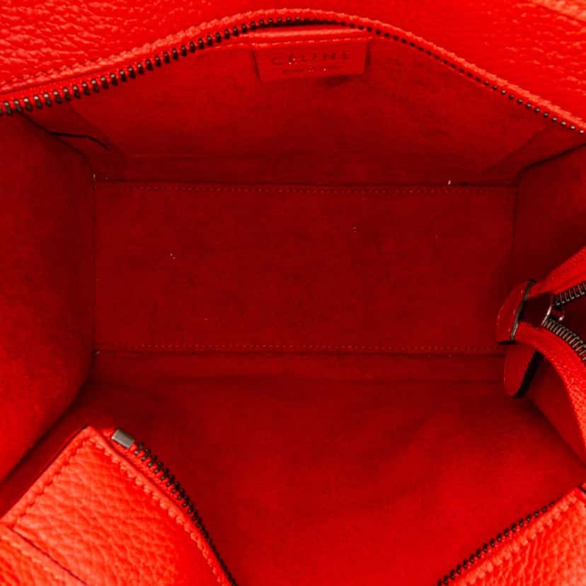 Celine Nano Leather Luggage Tote Orange Leather Good condition - Model View