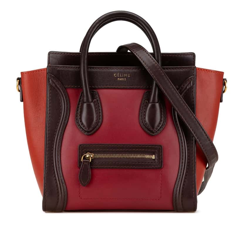 Celine Nano Tricolor Leather Luggage Tote Red Leather Good condition - Front View