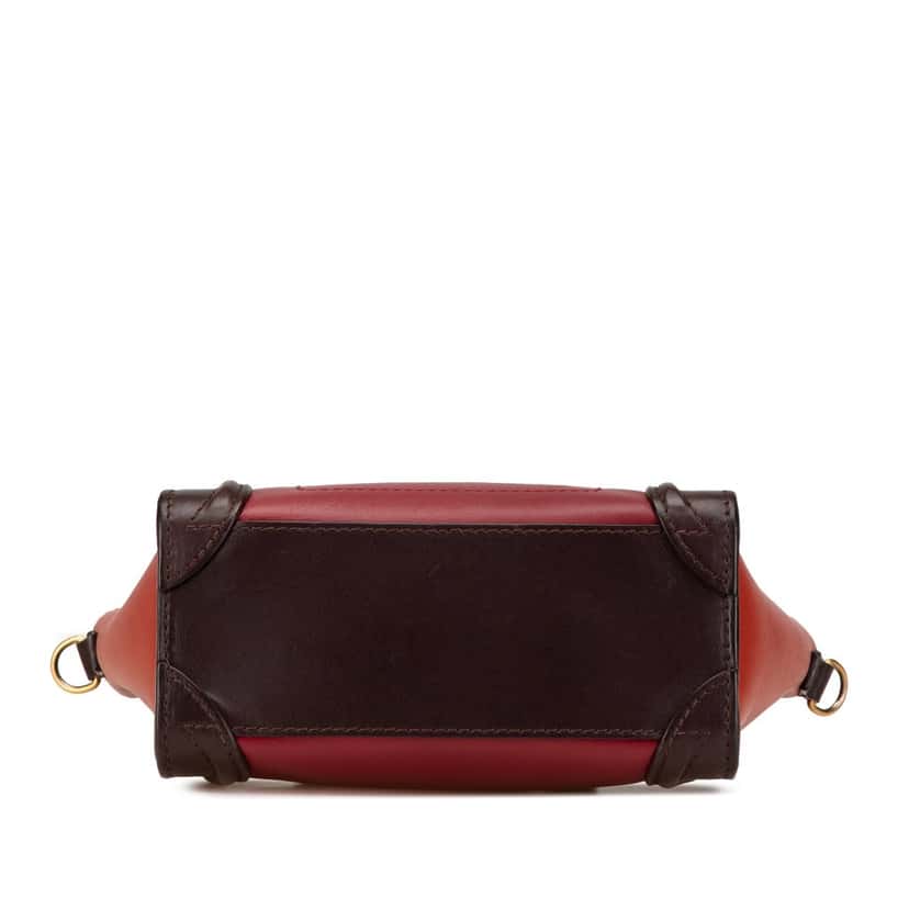 Celine Nano Tricolor Leather Luggage Tote Red Leather Good condition - Inside View