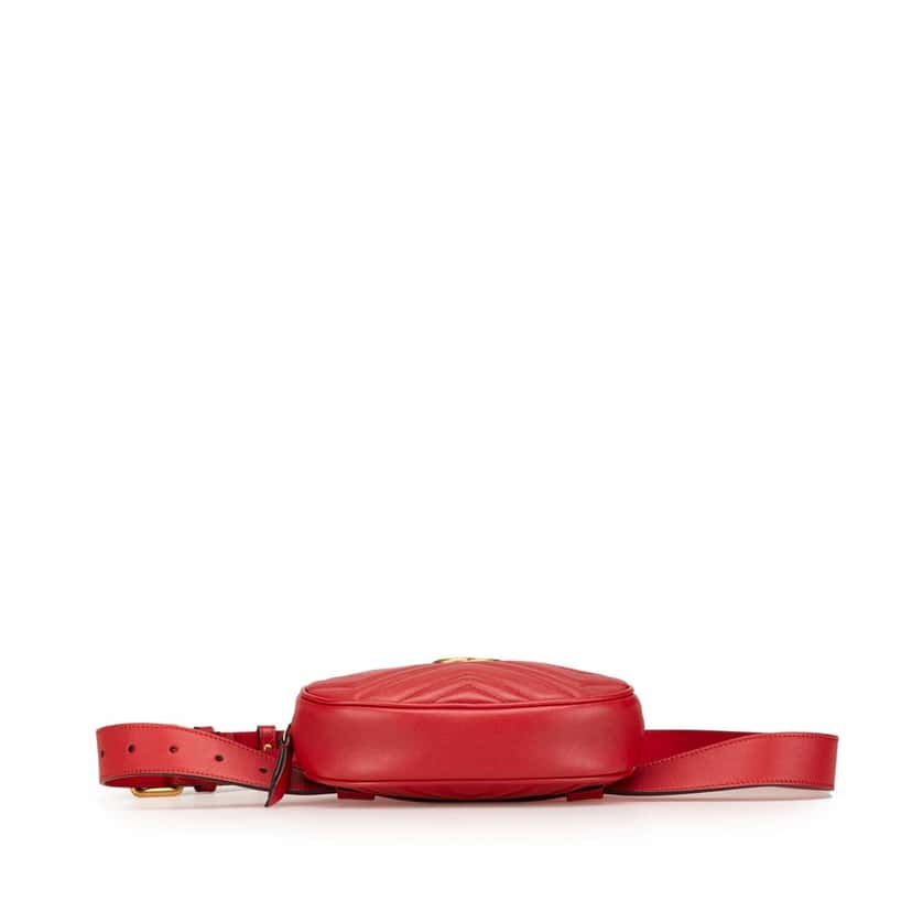 Gucci GG Marmont Matelasse Leather Belt Bag Red Leather Good condition - Inside View