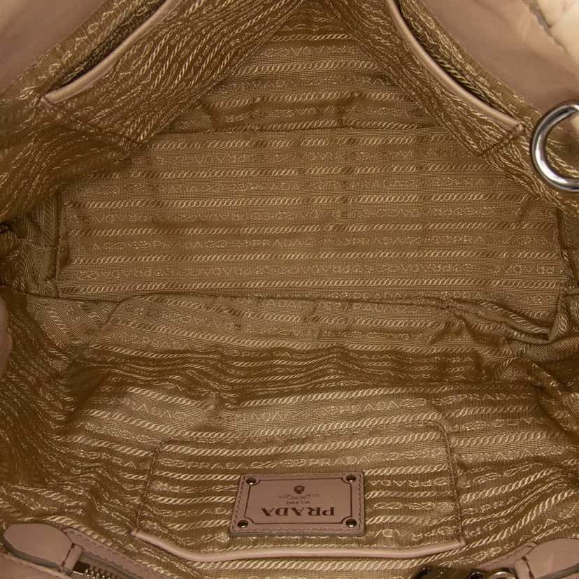 Prada Nappa Gaufre Satchel Brown Leather Very good condition - Model View