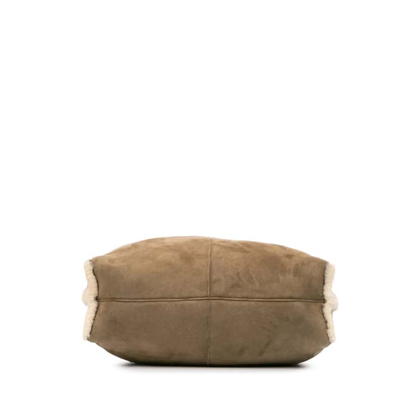 Loewe Suede and Shearling Flamenco Knot Tote Brown Leather Good condition - Inside View