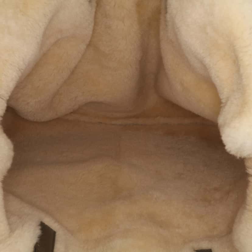 Loewe Suede and Shearling Flamenco Knot Tote Brown Leather Good condition - Model View