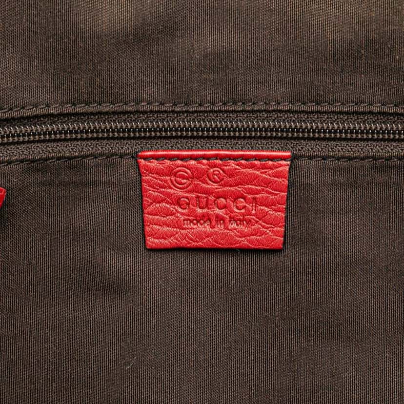 Gucci Medium Leather Web Dome Satchel Red Leather Good condition - Box View