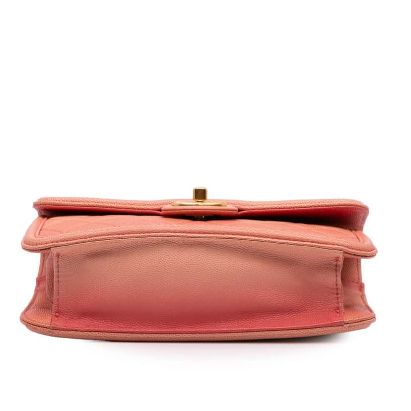 Chanel Small Quilted Caviar Sunset On The Sea Flap Pink Leather Good condition - Inside View