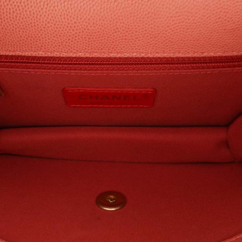 Chanel Small Quilted Caviar Sunset On The Sea Flap Pink Leather Good condition - Model View